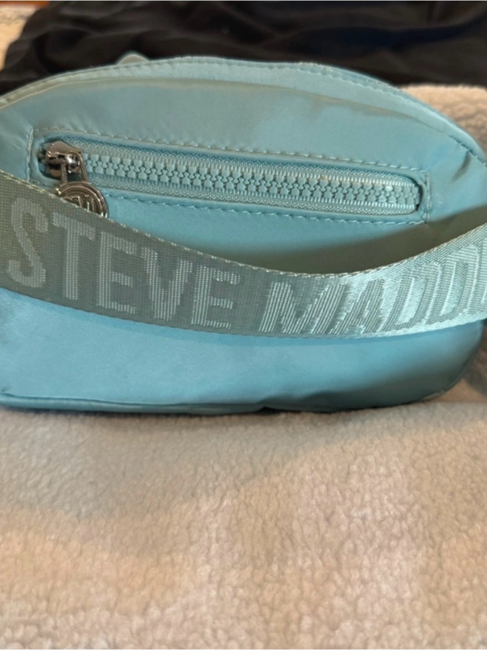 Steve Madden Nylon Belt Bag/Fanny Pack by light sky blue shades/w mini pouch